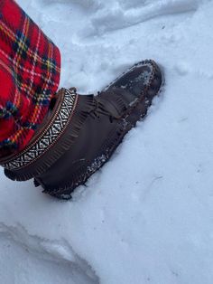 We love seeing your photos of how your moccasins are a part of your everyday life. Thank you Joe for showing us that your moosehide leather moccasins are comfortable in any condition. Winter Brown Moccasins With Rubber Sole, Winter Leather Moccasins With Rubber Sole, Mens Moccasins Boots, Mens Leather Moccasins, Indian Braids, Moccasins Mens, Moccasin Boots, Leather Moccasins, Moccasins