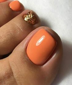 Coral Toe Nails, Orange Toe Nails, Nail Art Orange, Pretty Toe Nails, Sassy Nails