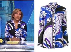 robin roberts, good morning america, printed shirt