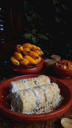 there are many different types of food on the table, including rice and other foods