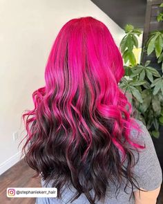 Trendy Underneath Hair Colors for a Bold Update Pink Hair With Black Underneath, Pink On Top Black On Bottom Hair, Pink Hair With Black, Pink Underneath Hair, Black And Pink Hair, Pink Peekaboo Hair, Underneath Hair Color Ideas, Witchy Hair, Underneath Hair Color