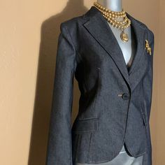 New With Tags! Gorgeous Zara Basic Blazer. Dark Wash Denim With One Button Blazer. Has Stretch And Made To Fit Perfectly. Suze L Classic Denim Jacket For Work With Double Button Closure, Chic Denim Blazer With Button Closure, Tailored Denim Blazer With Button Closure, Elegant Long Sleeve Denim Blazer, Classic Denim Blazer With Buttons, Denim Blazer With Button Closure For Work, Classic Dark Wash Blazer For Work, Winter Denim Workwear Jacket With Buttons, Zara Denim Outerwear For Work