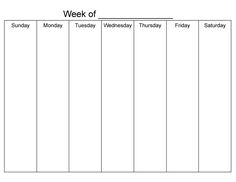 a printable weekly calendar for the week