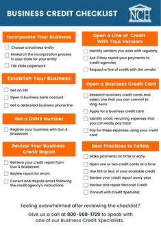 a checklist for business credit cards