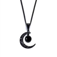 PRICES MAY VARY. Gothic Moon Necklace: The necklace is a gothic style design with a crescent moon wrapped around crystals that emit a dim light, making it the accompaniment to a Halloween costume. The dark style can also be worn on a daily basis to show off your personality and unique taste. Adjustable Size: The gothic moon choker necklace comes with a 10 inch chain that allows you to adjust the necklace length to make the pendant fit better. The moon pendant is 1.4 inches high and 1.2 inches wi