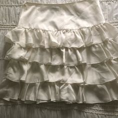 Boutique Bnwt Jacobs White Ruffly Tiered Skirt. Has A 80’s , 90’s Vibe! Adorable! White Ruffled Skirt For Night Out, White Ruffled Mini Skirt For Party, Trendy White Skirt With Ruffle Hem, Elegant Ruffled Skirt For Day Out, White Ruffled Bottoms For Party, Chic Tiered Ruffled Mini Skirt, White Ruffled Skirt For Party, White Ruffled Party Skirt, Flirty Ruffled Skirt For Day Out