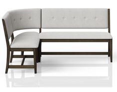 a white bench with two seats and a footstool in front of the bench