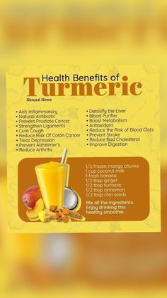 the health benefits of turmfic are shown in this advert for vitamin products