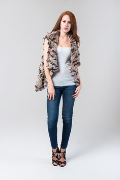 flattering and looks amazing over both casual clothing and evening wear! Brown Gilet, Lux Fashion, Mongolian Lamb, Winter Parties, Dark Turquoise, Vest Outfits, Casual Clothing, Rabbit Fur, Fox Fur