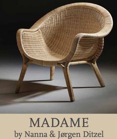 the cover of madame by nanna & jogen ditzel, featuring a wicker chair