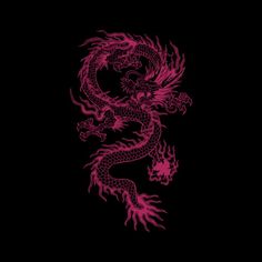 a red dragon sitting on top of a black background