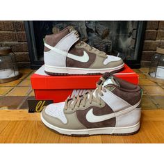 Thank You For Considering Our Store! We Appreciate Your Business And Support! Nike Dunk High “Light Chocolate” Athletic Sneakers Mens 10 Women’s 11.5 Ships Same Day As Purchase! Fast & Free! Brand New With Box Guaranteed 100% Authentic! Dh5348-100 Reach Out Before Submitting An Offer Since We Have This Item Listed Elsewhere & Want To Make Sure We Don’t Oversell! We Consider All Reasonable Offers! With That Said, We Invite You To “Watch" Our Items To Receive Special Offers Sent Directly To You! T Nike Brown, Nike Dunk High, Dunk High, Sneaker Games, Nike Fashion, Athletic Sneakers, Sneaker Collection, Nike Dunk, Nike Dunks