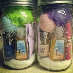 two jars filled with different types of items