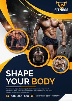 a flyer for a bodybuilding gym