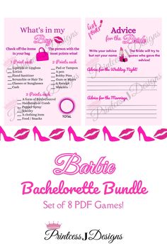 barbie bachelorette game with instructions for the bride