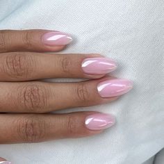 Base Pink Nails, Glassy Pink Nails, Baby Pink Glazed Nails, Pink Jelly Glaze Nails, Glaze Nails Pink, Light Pink Glazed Nails, How To Get Rid Of Hang Nails, Pink Nude Chrome Nails, Summer Glazed Nails