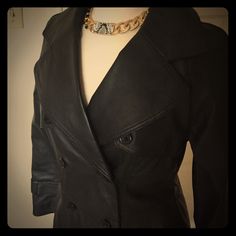 Beautiful Brand New Long Leather Jacket. Double Breasted. About A Size 10. Long Leather Jacket, Men's Blazer, Double Breasted, Women's Blazer, Jackets & Coats, Jackets For Women, Leather Jacket, Size 10, Blazer