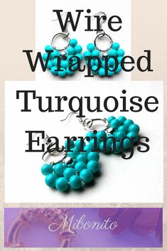 Turquoise Earrrings. Fan wire wrapped earrings Handmade Earrings Ideas, Dazzling Jewelry, Wire Wrapped Turquoise, December Birthstone Jewelry, Earrings Ideas, Gemstone Properties, Valentine's Gifts, Winnipeg Manitoba, Wrapped Earrings