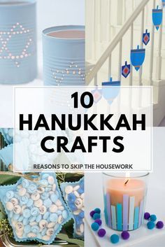 the cover of 10 hanukkah crafts