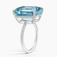 Festivity Sky Blue Topaz and Diamond Cocktail Ring in Platinum Glitz And Glamour, Diamond Cocktail Ring, A Sky, Diamond Cocktail Rings, Sky Blue Topaz, Moon Flower, Brilliant Earth, Cocktail Ring, Cocktail Rings