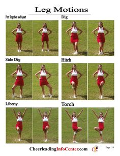 a woman in red and white is doing exercises for her legs with the words leg motions