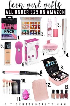 Makeup Gift Ideas, Girls Gift Guide, Beauty Gift Guide, Cool Gifts For Teens, Gifts Under 25, Beauty And Makeup