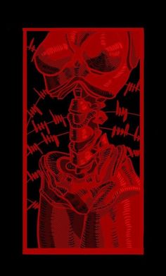 an image of a red drawing on black paper with the words,'i am not sure