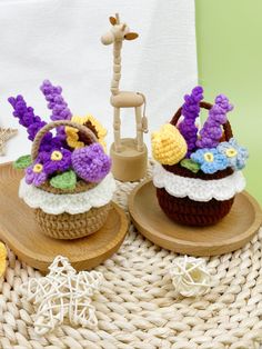 crochet mini flower basket Crochet Patterns, Pattern