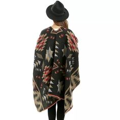 Stay warm and stylish in our Aztec Print Poncho, perfect for a season of boho chic. Featuring a fun tribal print and asymmetrical shape in a lightweight knit fabric and non-stretch blend. For easy maintenance, just hand wash or dry clean. Stay cozy while rocking a unique look with this poncho! Specs: Material: Polyester White Dress Top, Mid Waist Jeans, Boho Swimwear, Vest Crop Top, Boho Kids, White Long Sleeve Dress, Long Romper, Cashmere Shawl, Short Kimono