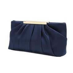 PRICES MAY VARY. High-Quality SATIN - This Charming Tailor Clutch Bag is fabricated in an elegant ruching silhouette with refined satin, soft and sleek, while solid and durable. More Secure CLOSURE - 2 magnetic buttons at top, providing more security to your belongs; including an inside zipper pocket, which can hold your small items and prevent them slipping out. Polished METALWARE - Polished metal bars add edge to modern. Each purse comes with a detachable O chain (long 120 cm), to allow this c Fancy Clutch Purse, Fancy Clutch, Classy Purses, Crystal Handbag, Clutch Bag Wedding, Cheap Purses, Popular Handbags, Wedding Purse, Bag Elegant