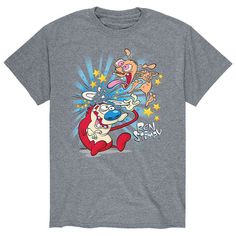 Show some love for your favorite cat and dog duo with this men's Ren and Stimpy tee. Show some love for your favorite cat and dog duo with this men's Ren and Stimpy tee. Crewneck Short sleevesFABRIC & CARE Cotton, polyester Machine wash Imported Color: Grey. Gender: male. Age Group: adult. Pattern: Graphic. Smash Plate, Ren And Stimpy Fanart, Ren And Stimpy Backgrounds, Ren From Ren And Stimpy, Ren And Stimpy Icon, Sonic Graphic Tee, Ren And Stimpy, Cat And Dog, Pattern Graphic