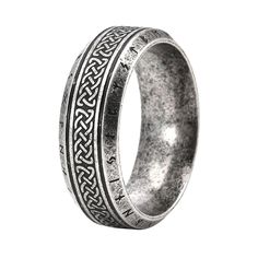 PRICES MAY VARY. Material: Meticulously crafted using high-quality stainless steel materials, exquisite retro craftsmanship, ensuring its durability and timeless appeal. These Celtic viking ring are very comfortable to wear, Nickel free and lead-free, These Norse viking jewelry are durable and can be worn by both men and women with confidence. Unique Design: The intricate celtic knot patterns and viking runes symbols etched into the mens ring showcase the unique aesthetic of ​Celtic artistry and Rune Symbols, Norse Runes, Ancient Vikings, Viking Ring, Celtic Knot Ring, Viking Runes, Celtic Rings, Norse Vikings, Knot Ring