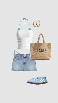 Beachy Outfits, Beach Fits, Neue Outfits, Summer Fashion Outfits, Adidas Samba