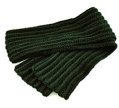 Handmade Crochet Scarf Warm Winter Ribbed Knit Scarf. Dark green colored scarf. Cozy and stylish, you'll look great in this warm winter scarf while walking, playing, or just taking in the scenery in a winter wonderland.            *100% acrylic yarn Dark Green Scarf Crochet, Green Knitted Scarf One Size, Green Knitted One-size Scarves, Green Cozy Winter Scarves, Cozy Green Winter Scarves, Green Knitted Scarf For Winter, Green Winter Scarves One Size, Green Acrylic Yarn Scarf For Winter, Green Acrylic Yarn Scarves For Winter