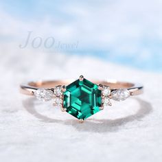 ABOUT THIS RING : The 925 Sterling Silver emerald gemstone ring is A GOOD LUCK GEMSTONE, emerald can bring you immense luck and fortunes, even when you lose hope. It is closely associated with the planet of Mercury. So, when life throws challenges in your way, you can overcome every obstacle by carrying or wearing emerald. PERFECT FOR GIFTING: This dainty green emerald ring come in a delicate jewelry box, represents the birthstone of May and the official gem of the 55th anniversary, best gift op Fine Jewelry May Birthstone Octagon Rings, Emerald Solitaire Crystal Ring For Anniversary, Emerald Open Ring With Accent Stones For Anniversary, Solitaire Emerald Crystal Ring For Anniversary, Octagon-shaped Emerald Diamond Anniversary Ring, Emerald Cut Rose Gold Birthstone Rings, Emerald Gemstone Rings For Anniversary, Octagon Emerald Promise Ring Birthstone, Octagon Emerald Promise Ring