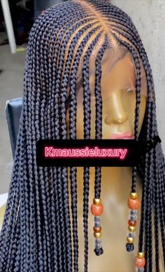 WHY BUY BRAIDED WIGS? Do you like to change your look to different occasions? Have you ever wanted protective braided wig hairstyles, that save your edges, while at the same time saving you time, money and getting you ready in a matter of minutes? Kmaussieluxury tick all the boxes. WIG Specification This is a full lace wig and is customized with high quality lace for multiple install. ✄Elastic band to ensure secured fit ✄Premium braiding hair ✄Medium Density  ✄Comfortable and Durable ✄Hot Water Set ✄Color as seen ✄Cornrows with beads   This wig comes in one length only (If beads are out of stock, we will use similar beads). I've watermarked my pictures to avoid other sellers using them. The lace can be bleached to match scalp color (Please indicate in personalized message if you want your Fringe Braids, Cornrows With Beads, Cornrow Wig, Fringe Braid, Ghana Weaving, Cornrow Braids, Wig For Black Women, Braided Wigs, Braided Wig