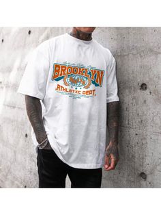 Men Youth T-Shirts, Brooklyn Oversized Short Sleeve T-Shirt Shirt Oversize, Brooklyn, Cotton Blend, T-shirt, T Shirts, T Shirt, Manche