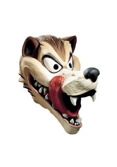 an animal mask with teeth and fangs on it's face is shown in front of a white background