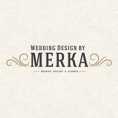 the logo for a wedding design by merka, which is based on an old - fashioned