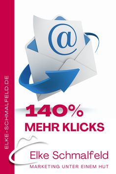 an email envelope with the words, 40 % mehr kicks