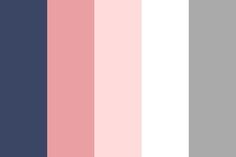 the color palette is pink, blue and white