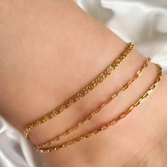 Our dainty gold chain anklets are an exquisite addition to any ensemble. These delicate anklets are perfect for everyday wear + they're waterproof and won't tarnish. Show off your style with these timeless pieces of luxe jewelry. ♡︎ 𝘼 𝙥𝙤𝙧𝙩𝙞𝙤𝙣 𝙤𝙛 𝙥𝙧𝙤𝙛𝙞𝙩𝙨 𝙛𝙧𝙤𝙢 𝙚𝙫𝙚𝙧𝙮 𝙤𝙧𝙙𝙚𝙧 𝙞𝙨 𝙙𝙤𝙣𝙖𝙩𝙚𝙙 𝙩𝙤 𝙒𝙤𝙢𝙚𝙣 𝙞𝙣 𝙣𝙚𝙚𝙙 ♡︎ ꕥ 𝗢𝗨𝗥 𝗝𝗘𝗪𝗘𝗟𝗥𝗬 𝗜𝗦 ꕥ * High Quality * Handmade * Waterproof  * 100% Lead & Nickel Free  * Won't tarnish or discolour * Hypoallergenic * Recyclable ꕥ 𝗠𝗔𝗧𝗘𝗥𝗜𝗔𝗟𝗦 ꕥ * 18K Gold Plated PVD Stainless Steel * 3mm Lumia Chain * 2mm Flat Chain * 4mm Venetian CHain ꕥ 𝗣𝗔𝗖𝗞𝗔𝗚𝗜𝗡𝗚 ꕥ * Every piece comes in their own little bag with a jewelry card. * 100% Recyclable Packaging ♺ ꕥ 𝗢𝗥𝗗𝗘𝗥 𝗧𝗜𝗠𝗘𝗦 ꕥ * Orders are shipped out wi Adjustable Dainty Gold Chain Anklet, Dainty Gold Hypoallergenic Anklets, Skin-friendly Gold Minimalist Anklet, Elegant 14k Gold-filled Gold Anklets, Gold-plated Adjustable Anklets, Gold Anklet, Luxe Jewelry, Chain Anklet, Jewelry Card