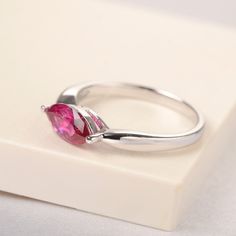 All HANDMADE ITEMS SHIP IN APPROX 8 DAYS Main Stone: Lab created ruby Main Stone Size: Marquise cut 5 mm x 10 mm Main Stone Weight: 1.39 carat Side Stone: None Height From The Ring Setting Bottom(to gemstone top): about 5.10 mm Width of Ring band Measure: gradually varied,about 2.12 to 2.63 mm Material: .925 Sterling Silver/14K White Gold/14K Yellow Gold/14k Rose Gold Engraved: Available For FreeNo more than 13 letters) Customized:Of course! Tell me what you want Includes With Order: All of my s Marquise Diamond Cut Sapphire Ring Gift, Gift Marquise Diamond Cut Sapphire Ring, Marquise Ruby Promise Ring With Prong Setting, Silver Marquise Cut Ruby Promise Ring, Red Marquise Cut Birthstone Ring Gift, Gift Ruby Ring With Marquise Cut Birthstone, Solitaire Marquise Cut Birthstone Ring For Gift, Marquise Ruby Ring For Promise, Fine Jewelry, Gift Marquise Cut Ruby Ring Fine Jewelry