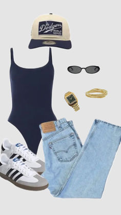 #aesthetic #outfit #cleangirl Looks Adidas, Mode Zara, Outfit Inspo Summer, Outfit Inspo Casual, Baggy Pants, Mode Inspo, Cute Everyday Outfits, Looks Chic, Summer Fashion Outfits