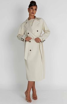 Pink Monochrome, Trench Coats Women Long, Long Sleeve Homecoming Dresses, Split Long Dress, Homecoming Dresses Long, Coats Women, Maxi Dress Sale, Long Trench, Long Trench Coat