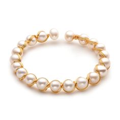 Natural AAA Cultured Freshwater Pearls 14K Gold Filled Twisted Bangle Bracelet Gender: Women Main Stone: Pearl Size Per Pearl: 6.5-8.5mm Pearl Shape: Near round Pearl Type: Freshwater Pearls Metals Type: Gold Filled Occasion: Wedding Certificate Number: C1611050214 Shape\pattern: Ball Certificate Type: NGSTC is customized: Yes Bracelets Type: Cuff Bracelet Fine or Fashion: Gold Filled Style: Trendy Model Number: AB-PBL-002 Is Resizable: Yes Diameter: 5.5x5cm Side Stone: Pearl Metals Type: 14K Go Gold Pearl Bracelet, Cheap Bracelets, Twisted Bangle, Twisted Bracelet, Pearl Bangle, Open Bangle, Freshwater Pearl Bracelet, Pearl Types, Freshwater Cultured Pearls