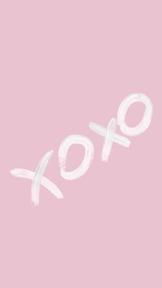 the word xo is painted in white on a pink background