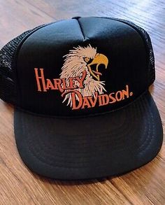 Harley Davidson Screaming Eagle Vintage 70s/80s Trucker Snapback - Rare!  | eBay 70's Harley Davidson, Male Energy, Funny Trucker Hat, Screaming Eagle, Hey Man, Western Chic, Vintage Cap, Rocker Chic, Vintage Harley Davidson