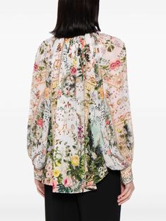 Find CAMILLA Floral-print Silk Blouse on Editorialist. multicolour silk all-over floral print band collar long sleeves buttoned cuffs keyhole neck front button fastening White Silk Blouse, Printed Silk Blouses, Keyhole Neck, Band Collar, Silk Blouse, Silk Printing, Floral Print, Floral Prints, Long Sleeves