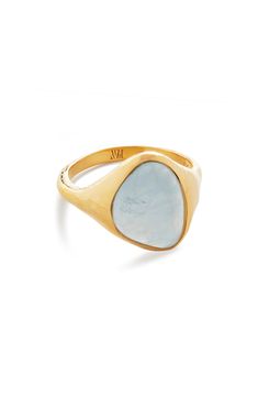 A striking stone is nestled in an organically shaped setting to give this 18-karat-gold vermeil ring a natural feel. Exclusive US retailer Recycled sterling silver/recycled 18k-gold plate/green onyx, aquamarine, or pink quartz Imported Recipient of the Butterfly Mark certification, which identifies luxury brands that adhere to social and environmental best practices This brand meets Nordstrom Responsible Brands criteria: brand adheres to responsible social and environmental practices Free People Rings, Aquamarine Gold Ring, Five Golden Rings, Marble Rings, Summer Rings, Ring Inspo, Pretty Jewelry Necklaces, Single Stone Ring, Luxe Jewelry